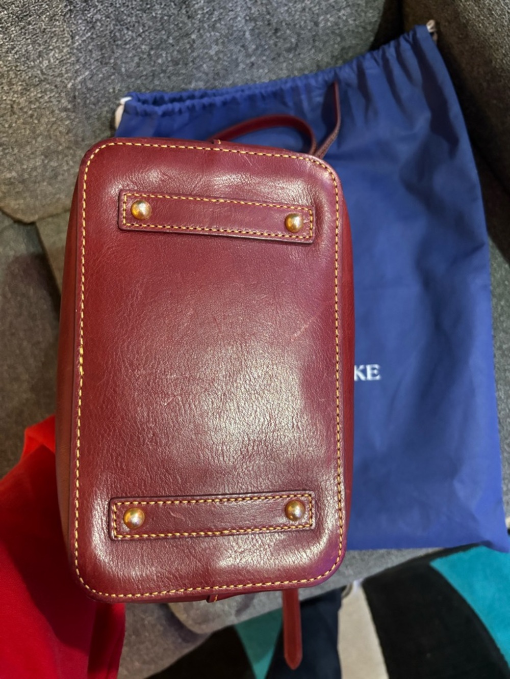 Dooney & Bourke Florentine Brinley Bordeaux Satchel Top Handle Bag - Picture 6 of 14